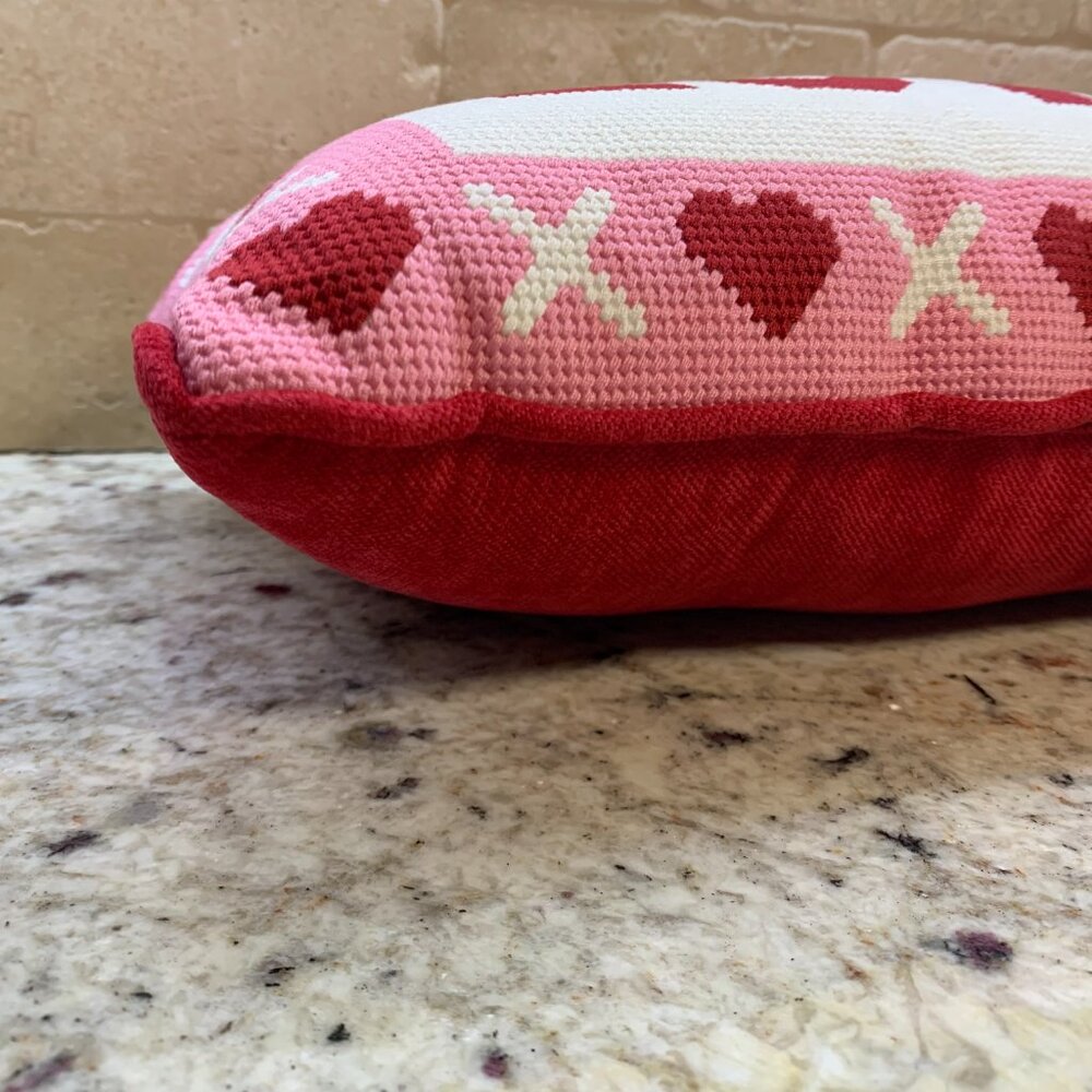 "LOVE" Hooked Pillow NWT - Picture 5 of 6